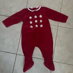 Obaïbi baby sleepsuit with white star appliques